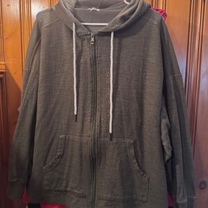 Maurces Green Zipper Hoodie 3x